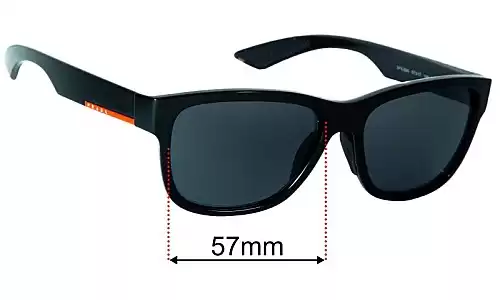 Sunglass Fix Ersatzgläser für Prada SPS03Q - 57mm Wide Prada SPS03Q Ersatzlinsen 57mm wide