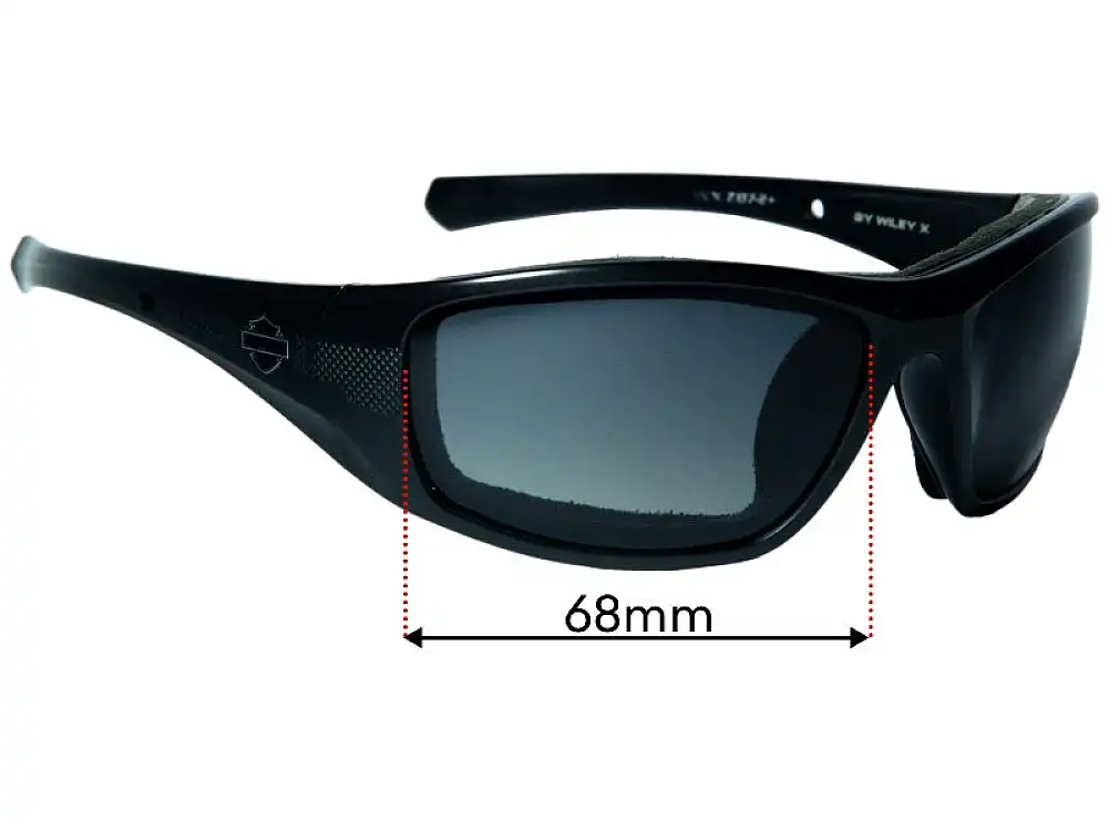 Sunglass Fix Replacement Lenses for Wiley X H-D Tank - 68mm Wide Sunglass Fix Replacement Lenses for Wiley X H-D Tank - 68mm Wide