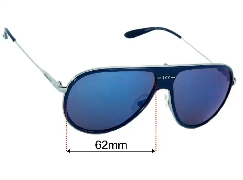 Sunglass Fix Ersatzgläser für Carrera 87/S - 62mm Wide - Side View Sunglass Fix Ersatzgläser für Carrera 87/S - 62mm Wide - Side View
