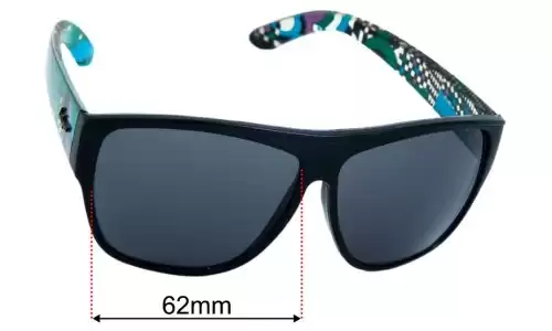Sunglass Fix Ersatzgläser für Le Specs Nu-Ro - 62mm Wide - Side View Le Specs Nu-Ro Ersatzlinsen 62mm wide - Side View