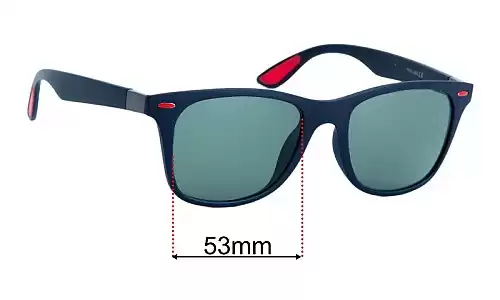 Sunglass Fix Ersatzgläser für Rich Club Wayfarer - 53mm Wide Rich Club Wayfarer Ersatzlinsen 53mm wide