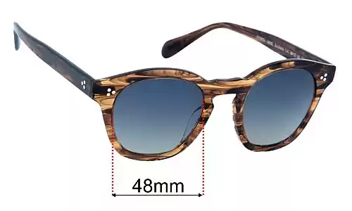 Sunglass Fix Ersatzgläser für Oliver Peoples OV5382SU Boudreau L.A - 48mm Wide Oliver Peoples OV5382SU Boudreau L.A Ersatzlinsen 48mm wide