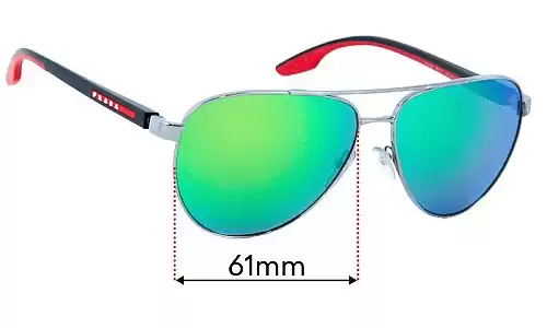 Sunglass Fix Ersatzgläser für Prada SPS 52Y - 61mm Wide Prada SPS 52Y Ersatzlinsen 61mm wide