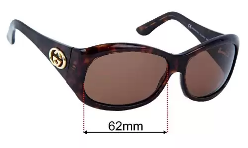 Sunglass Fix Replacement Lenses for Gucci GG2966/S - 62mm Wide Gucci GG2966/S Replacement Lenses 62mm wide