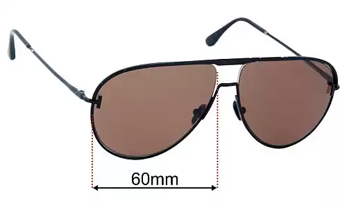 Sunglass Fix Replacement Lenses for Tom Ford Theo TF924 - 60mm Wide Tom Ford Theo TF924 Replacement Lenses 60mm Wide