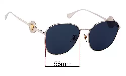 Sunglass Fix Replacement Lenses for Versace MOD 2259-D 58mm Wide Versace MOD 2259-D Replacement Lenses 58mm wide