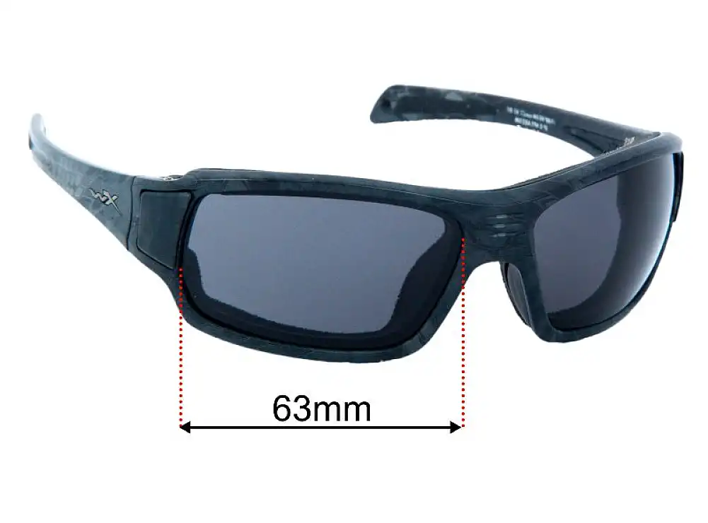 Sunglass Fix Replacement Lenses for Wiley X Breach - 63mm Wide Sunglass Fix Replacement Lenses for Wiley X Breach - 63mm Wide