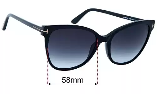 Tom Ford TF844 Ani Replacement Lenses 58mm Wide Sunglass Fix Replacement Lenses for Tom Ford TF844 Ani - 58mm Wide