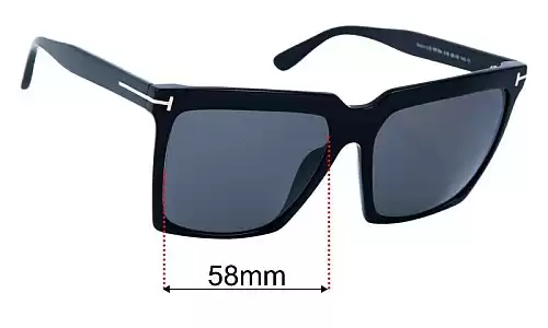 Sunglass Fix Ersatzgläser für Tom Ford TF764 Sabrina-02 - 58mm Wide Tom Ford TF764 Sabrina-02 Ersatzlinsen 58mm wide