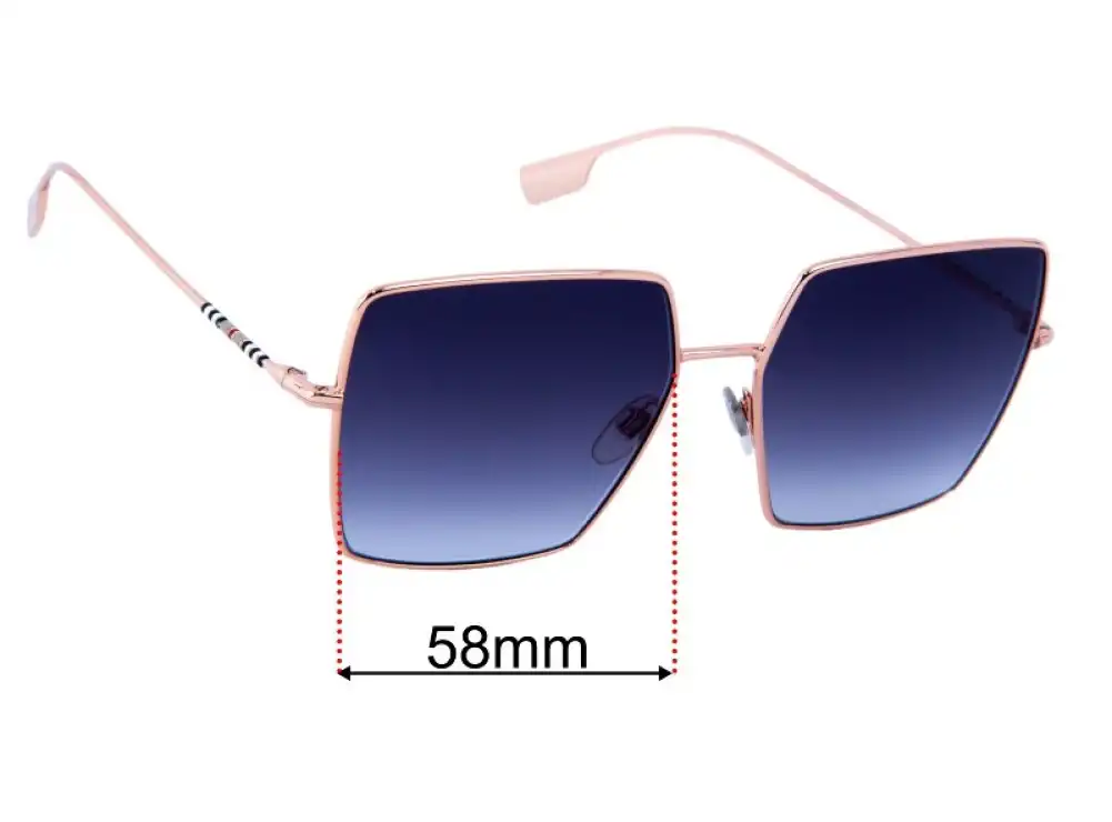 Sunglass Fix Replacement Lenses for Burberry B 3133 - 58mm Wide Sunglass Fix Replacement Lenses for Burberry B 3133 - 58mm Wide