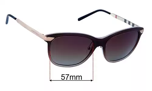 Sunglass Fix Ersatzgläser für Burberry B 4169-Q - 57mm Wide Burberry B 4169-Q Ersatzlinsen 57mm wide