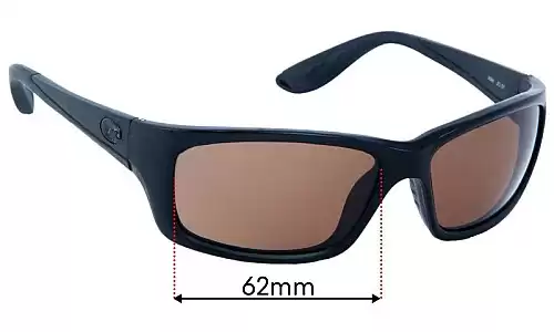 Sunglass Fix Ersatzgläser für Costa Del Mar Jose - 62mm Wide Costa Del Mar Jose Ersatzlinsen 62mm wide