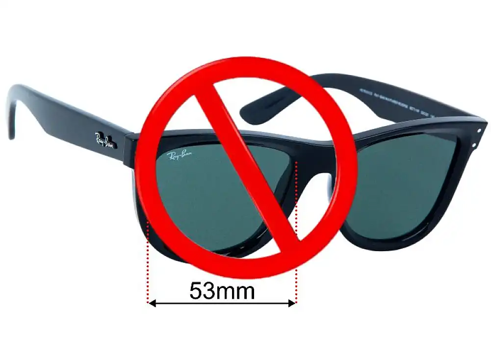 Sunglass Fix Ersatzgläser für Ray-Ban RBR0502S Reverse Wayfarer - 53mm Wide Sunglass Fix Ersatzgläser für Ray-Ban RBR0502S Reverse Wayfarer - 53mm Wide
