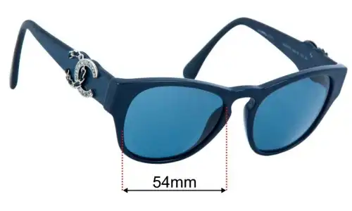 Sunglass Fix Ersatzgläser für Chanel 5455-Q-B - 54mm Wide Chanel 5455-Q-B Ersatzlinsen 54mm wide