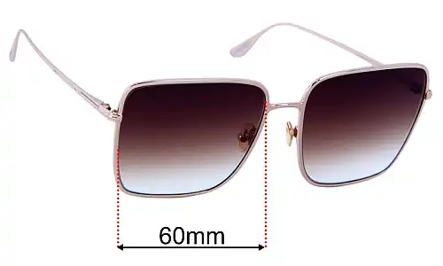Sunglass Fix Ersatzgläser für Tom Ford Heather TF739 - 60mm Wide Tom Ford Heather TF739 Ersatzlinsen 60mm wide