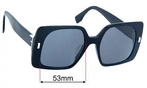 Sunglass Fix Ersatzgläser für Fendi FE 40036U - 53mm Wide Fendi FE 40036U Ersatzlinsen 53mm wide