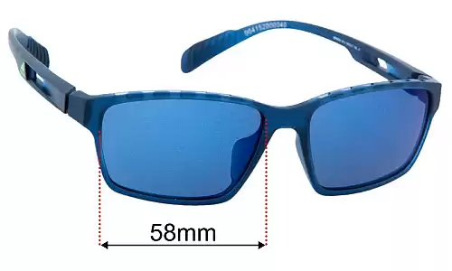 Sunglass Fix Ersatzgläser für Adidas SP0024 - 58mm Wide Adidas SP0024 Ersatzlinsen 58mm wide