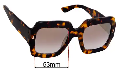 Sunglass Fix Ersatzgläser für Gucci GG1111S - 53mm Wide Gucci GG1111S Ersatzgläser 53mm wide
