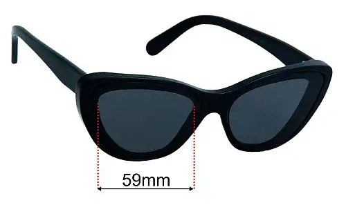 Sunglass Fix Ersatzgläser für Zimmermann Cosmo Cat Eye - 59mm Wide Zimmermann Cosmo Cat Eye Ersatzlinsen 59mm wide