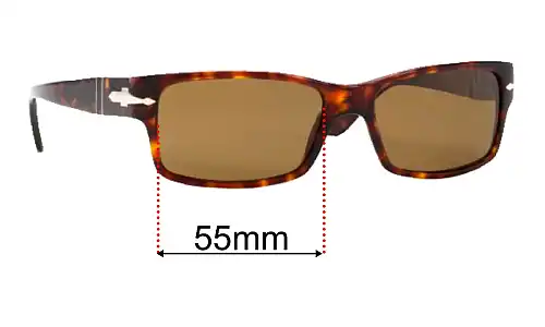 Sunglass Fix Ersatzgläser für Persol 2803-S - 55mm Wide Persol 2803-S Ersatzlinsen 55mm wide