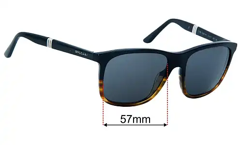 Sunglass Fix Ersatzgläser für Bvlgari 7016 - 57mm Wide Bvlgari 7016 Ersatzgläser 57mm wide