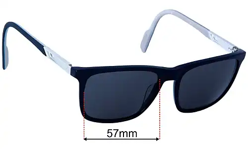 Sunglass Fix Ersatzgläser für Adidas SP0078-1 - 57mm Wide Adidas SP0078-1 Ersatzlinsen 57mm wide