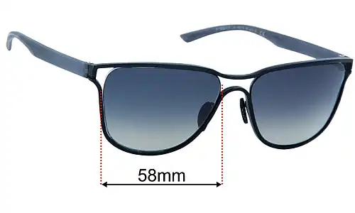 Sunglass Fix Ersatzgläser für Porsche P 8647 - 58mm Wide Porsche P 8647 Ersatzlinsen 58mm wide