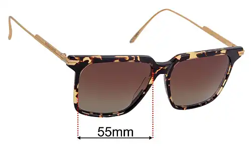 Sunglass Fix Ersatzgläser für Bottega Veneta BV 1006S - 55mm Wide Bottega Veneta BV 1006S Ersatzlinsen 55mm wide