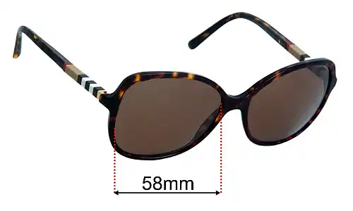 Sunglass Fix Ersatzgläser für Burberry B 4197 - 58mm Wide Burberry B 4197 Ersatzlinsen 58mm wide
