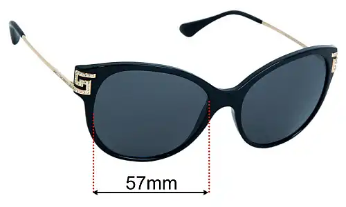 Sunglass Fix Ersatzgläser für Versace MOD 4316-B - 57mm Wide Versace MOD 4316-B Ersatzlinsen 57mm wide
