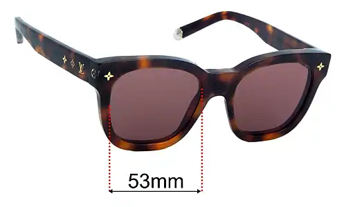 Sunglass Fix Ersatzgläser für Louis Vuitton Z1524W - 53mm Wide Louis Vuitton Z1524W Ersatzlinsen 53mm wide