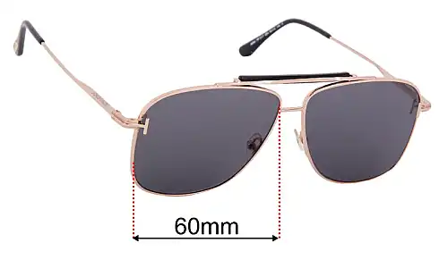Sunglass Fix Ersatzgläser für Tom Ford Jaden TF1017 - 60mm Wide Tom Ford Jaden TF1017 Ersatzgläser 60mm wide