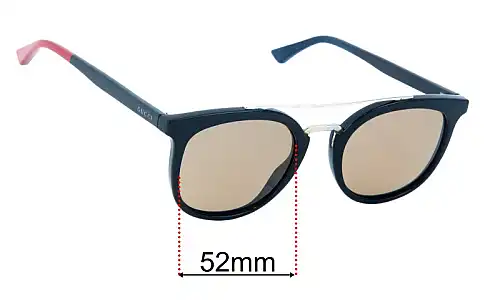 Sunglass Fix Ersatzgläser für Gucci GG0403SA - 52mm Wide Gucci GG0403SA Ersatzgläser 52mm wide