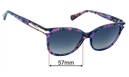 Sunglass Fix Ersatzgläser für Coach HC8132 - 57mm Wide Coach HC8132 Ersatzgläser 57mm wide