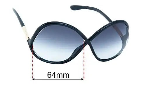 Sunglass Fix Replacement Lenses for Tom Ford Ivanna TF372 - 64mm Wide Tom Ford Ivanna TF372 Replacement Lenses 64mm wide