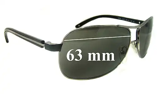 Sunglass Fix Ersatzgläser für Prada SPR59L - 63mm Wide Prada SPR59L Ersatzlinsen 63mm wide