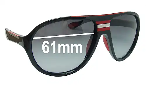 Sunglass Fix Ersatzgläser für Prada SPS01M - 61mm Wide Prada SPS01M Ersatzlinsen 61mm wide