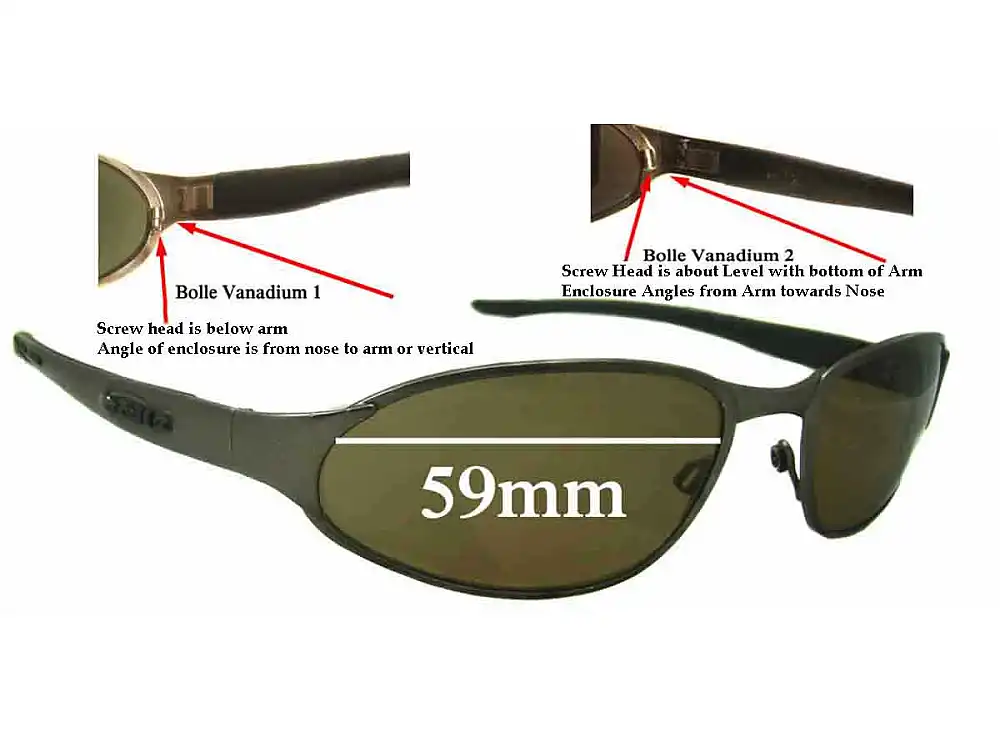 Sunglass Fix Ersatzgläser für Bolle Vanadium 2 - 59mm Wide Sunglass Fix Ersatzgläser für Bolle Vanadium 2 - 59mm Wide