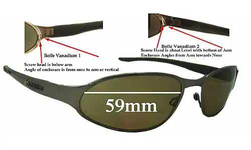 Sunglass Fix Ersatzgläser für Bolle Vanadium 2 - 59mm Wide Sunglass Fix Ersatzgläser für Bolle Vanadium 2 - 59mm Wide