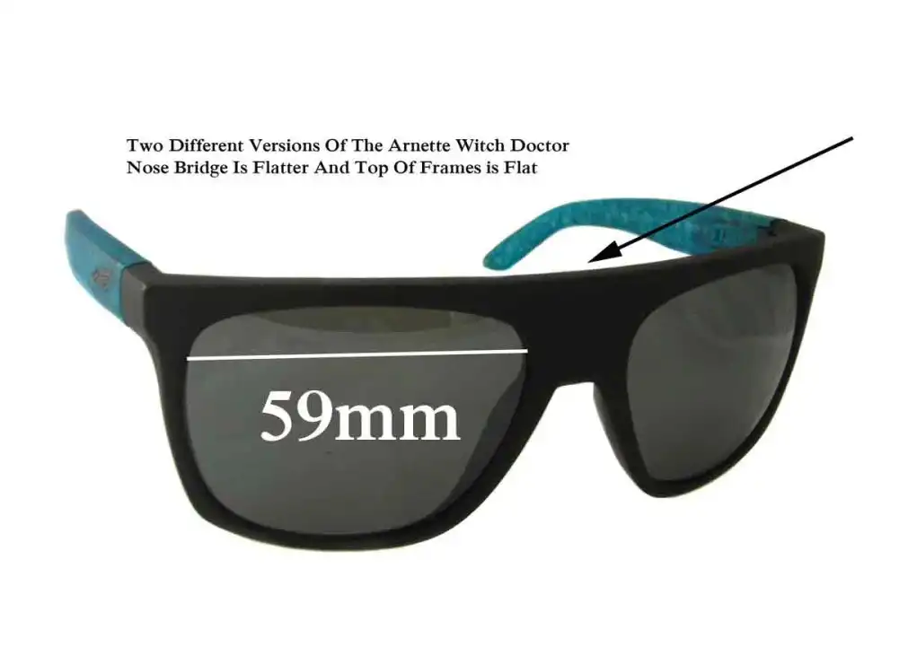 Sunglass Fix Ersatzgläser für Arnette Witch Doctor AN4177 (Rare Flat) - 59mm Wide Sunglass Fix Ersatzgläser für Arnette Witch Doctor AN4177 (Rare Flat) - 59mm Wide