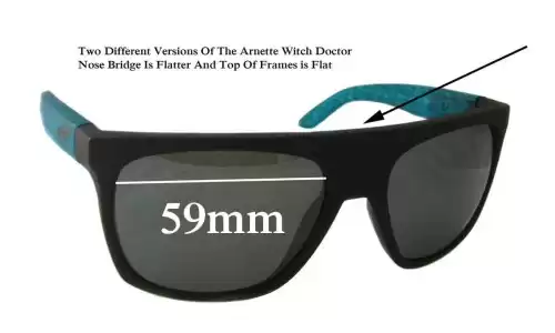 Sunglass Fix Ersatzgläser für Arnette Witch Doctor AN4177 (Rare Flat) - 59mm Wide Arnette Witch Doctor AN4177 (Rare Flat) Ersatzlinsen 59mm wide