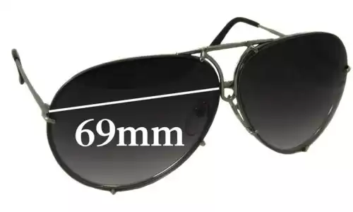 Sunglass Fix Ersatzgläser für Porsche P 8478 - 69mm Wide Porsche P 8478 Ersatzlinsen 69mm wide