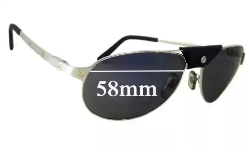 Sunglass Fix Ersatzgläser für Cartier Santos Dumont - 58mm Wide Cartier Santos Dumont Ersatzlinsen 58mm wide