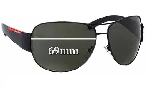 Sunglass Fix Ersatzgläser für Prada SPS54E - 69mm Wide Prada SPS54E Ersatzlinsen 69mm wide