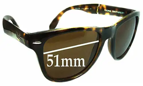 Sunglass Fix Ersatzgläser für Ray-Ban RB4105 Folding Wayfarer - 51mm Wide Ray-Ban RB4105 Folding Wayfarer Ersatzlinsen 51mm wide