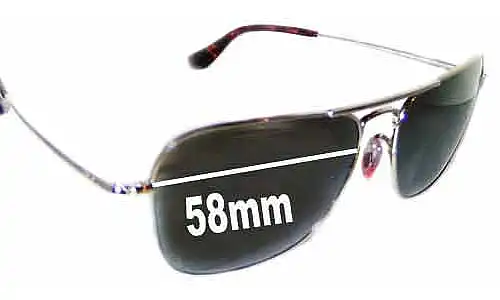 Sunglass Fix Ersatzgläser für Ray-Ban RB8034-K - 58mm Wide Ray-Ban RB8034-K Ersatzlinsen 58mm wide