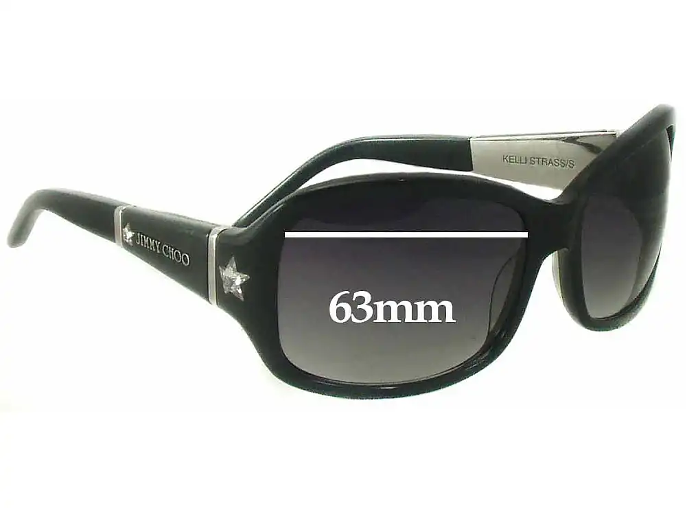 Sunglass Fix Ersatzgläser für Jimmy Choo Kelli Strass/S - 63mm Wide Sunglass Fix Ersatzgläser für Jimmy Choo Kelli Strass/S - 63mm Wide