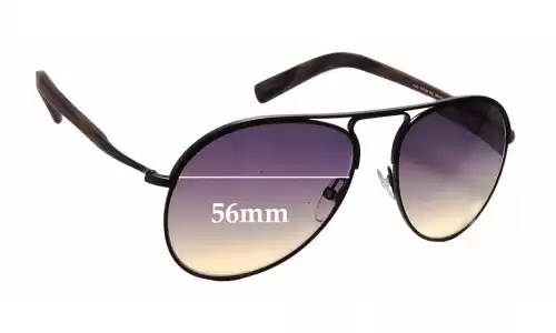 Sunglass Fix Ersatzgläser für Tom Ford Cody TF448 - 56mm Wide Tom Ford Cody TF448 Ersatzlinsen 56mm wide