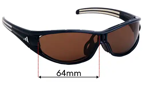 Sunglass Fix Ersatzgläser für Adidas A266 Evil Eye - 64mm Wide Adidas A266 Evil Eye Ersatzlinsen 64mm wide