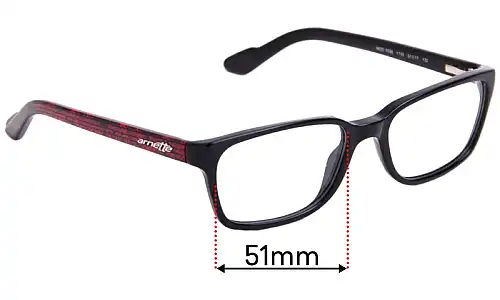 Arnette MOD 7036 Replacement Lenses 51mm Sunglass Fix Replacement Lenses for Arnette MOD 7036 - 51mm Wide